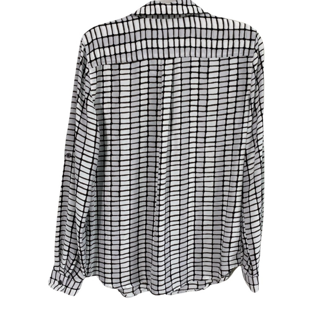 Loft Printed Collared Button Down Long Sleeve M - image 2